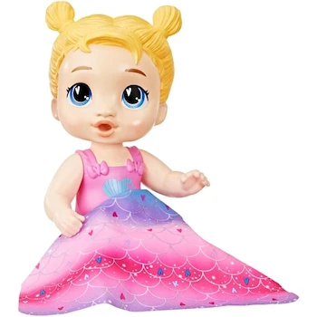Imagen 5 de Baby Alive Hasbro Harper Hugs Chapuzón de Sirena - Muñeca de Bebé Rubia de 28 cm, Modelo G1477, Serie Harper Hugs, para Niños y Niñas desde 3 Años