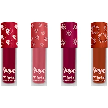 Imagen de referencia para Yuya - Set Edición Especial Versión Mini: 4 Tintas Multiusos en Tonos Yin Yang (Rojo), Párvula (Rosa), Fugaz (Morado), Soledad (Naranja), Tamaño 12 cm