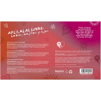 Imagen 3 de Yuya - Set Edición Especial Versión Mini: 4 Tintas Multiusos en Tonos Yin Yang (Rojo), Párvula (Rosa), Fugaz (Morado), Soledad (Naranja), Tamaño 12 cm