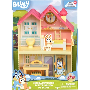 Imagen 2 de Bluey Mini Home Playset - Yellow Compact House Toy Set, 2.5-Inch Articulated Bluey Figure, 5 Furniture Pieces (2 Chairs, Table, Bed, Toilet), Three Rooms (Kitchen, Bedroom, Bathroom), Series: Bluey, Model: B0CCWWZT12, Size: Mini