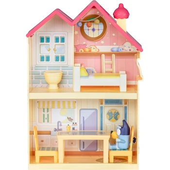 Imagen 5 de Bluey Mini Home Playset - Yellow Compact House Toy Set, 2.5-Inch Articulated Bluey Figure, 5 Furniture Pieces (2 Chairs, Table, Bed, Toilet), Three Rooms (Kitchen, Bedroom, Bathroom), Series: Bluey, Model: B0CCWWZT12, Size: Mini