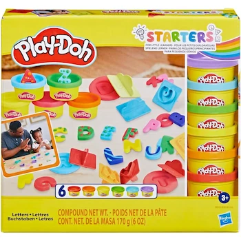 Imagen 4 de Set Play-Doh Fundamentals E8532 de Sellos de Letras con 26 Accesorios Alfabéticos y 6 Latas de 28g de Masa Moldeable en Colores Primarios y Brillantes, para Niños a Partir de 3 Años