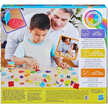 Imagen 5 de Set Play-Doh Fundamentals E8532 de Sellos de Letras con 26 Accesorios Alfabéticos y 6 Latas de 28g de Masa Moldeable en Colores Primarios y Brillantes, para Niños a Partir de 3 Años