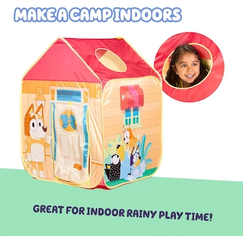 Imagen 5 de Bluey Tienda de Campaña Pop 'N' Fun Play Multicolor, Serie Bluey, Dimensiones 72 cm (Prof.) x 72 cm (Ancho) x 102 cm (Alt.), para Niños Mayores de 2 Años
