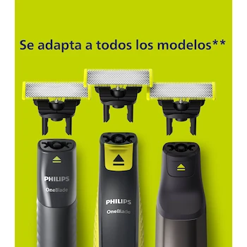 Imagen 3 de Philips OneBlade QP220/51 Repuesto de Cuchilla de Doble Cara en Acero Inoxidable, Compatible con Todos los Mangos OneBlade, Sin Rasuradora Incluida