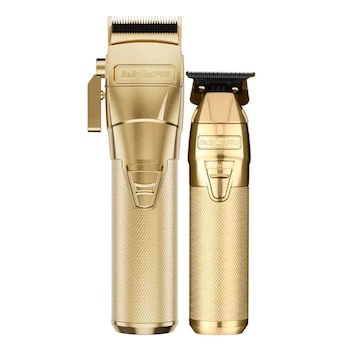 Imagen alusiva al producto BaByliss Combo Clipper y Trimmer FXONE G Dorado, Serie FXONE, Cuerpo Metálico, Batería de Litio-Ion, Modelo FXHOLPK2ONE-GES