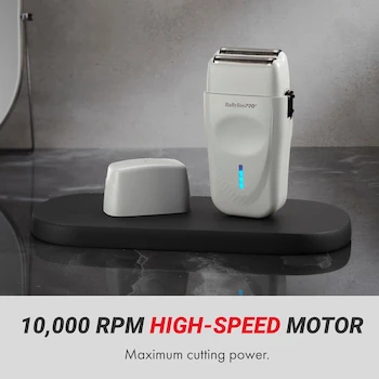 Imagen 2 de BaBylissPRO LithiumFX+ - Afeitadora Ergonómica de Doble Lámina Cord/Cordless de Litio Edición Limitada (Colección Niebla, Gris), Altura 5.25 pulgadas, ASIN B0DV7MX5JK