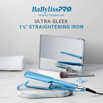 Imagen 5 de BaBylissPRO Nano Titanium Plancha Alisadora Ultrafina de Cabello de 1 1/2 Pulgadas, Color Azul, Modelo BNT4073TUC