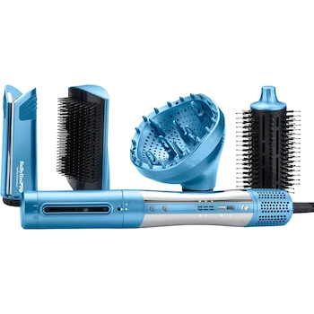 Imagen alusiva al producto BaBylissPRO Nano Titanium Style|Switch Ionic Multi-Styler, Air-Styler y Secador de Pelo, Azul, Doble Voltaje, 5 en 1 con 5 Accesorios, Modelo BNTSS-5PK, Altura 8 Pulgadas, 1 Unidad