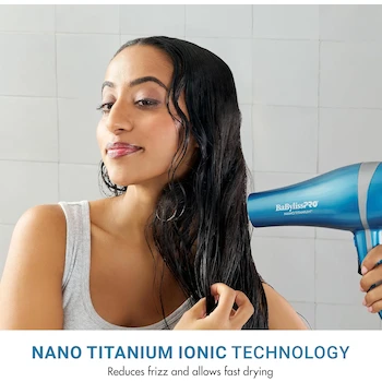 Imagen 2 de BaBylissPRO Nano Titanium Secador de Pelo Azul, 2000 W, 1 Unidad, Modelo BNT5548, Material Titanio, Altura 11.5 Pulgadas, Corded Electric, UPC 074108413680