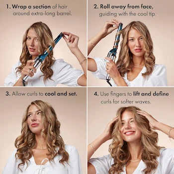 Imagen 5 de BaBylissPRO Nano Titanium Serie BNTW100XLUC - Plancha de Rizo Profesional con Resorte y Barril Extendido de 1 Pulgada de Titanio Nano, Color Azul, para Cabello Mediano a Largo, Ultra Ligera, 1 Unidad