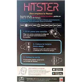 Imagen 3 de Fotorama Hitster Juego de Mesa - Marca Fotorama, Modelo 1412-MXPT000, Material Cartón, para 2 Jugadores, Edad 8+ Años, Dimensiones 12,7 x 7,62 x 20,32 cm, Peso 640 g
