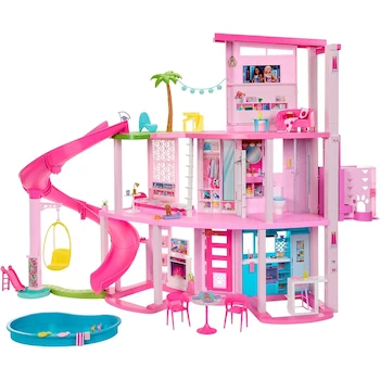 Imagen alusiva al producto Barbie Casa de Muñecas Nueva Casa de los Sueños, Multicolor, Modelo HMX10, Serie Nueva Casa de los Sueños, para 3 Años+, 79 Piezas, Dimensiones 70.1 x 157 x 114.3 cm, Peso 11 kg