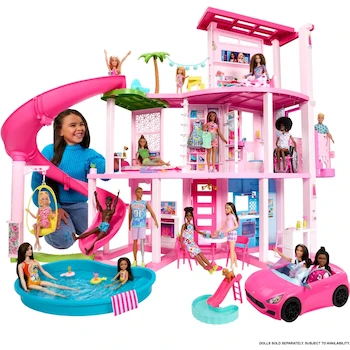 Imagen 3 de Barbie Casa de Muñecas Nueva Casa de los Sueños, Multicolor, Modelo HMX10, Serie Nueva Casa de los Sueños, para 3 Años+, 79 Piezas, Dimensiones 70.1 x 157 x 114.3 cm, Peso 11 kg