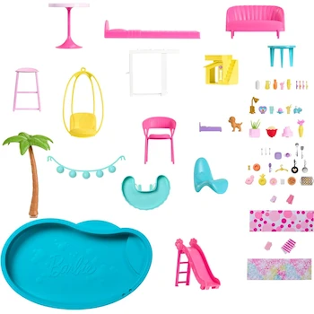 Imagen 4 de Barbie Casa de Muñecas Nueva Casa de los Sueños, Multicolor, Modelo HMX10, Serie Nueva Casa de los Sueños, para 3 Años+, 79 Piezas, Dimensiones 70.1 x 157 x 114.3 cm, Peso 11 kg