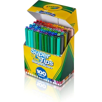 Imagen 3 de Crayola Super Tips - Set de 100 Marcadores en Colores Asortados, Paquete para Niños, Línea Super Tips, Tamaño Estándar