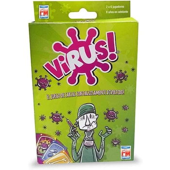 Imagen alusiva al producto Fotorama Virus Juego de Mesa de Cartas, Marca Fotorama de México, Modelo 1194, ASIN B00PPWL80O, Edición en Español, para 2-6 Jugadores, Edad Recomendada 8+, 68 Cartas, Material Plástico y Cartón, Dimensiones 10.8 x 2.59 x 15.29 cm, Peso 140 g