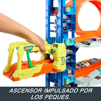 Imagen 3 de Hot Wheels Pista City Ultimate Garage Modelo HKX48 Multicolor con 4 Niveles, Dragón Devorador de Autos, Capacidad para +50 Vehículos Escala 1:64, Incluye 2 Coches Die-Cast, para Niños de 4 Años en Adelante, Altura 105 cm