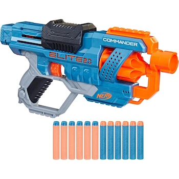 Imagen de referencia para NERF Hasbro Elite 2.0 Commander RD-6 Lanzador de Dardos Rojo con Tambor Giratorio de 6 Dardos, Incluye 12 Dardos Elite, para Niños y Niñas a Partir de 8 Años