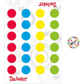 Imagen 4 de Hasbro Gaming Twister Juego de Mesa con Tapete, Ruleta con Base y Flecha e Instructivo, Modelo 98831, para 2 o Más Jugadores, a Partir de 6 Años