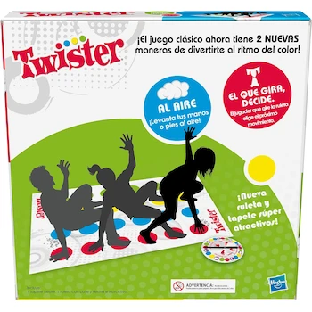 Imagen 5 de Hasbro Gaming Twister Juego de Mesa con Tapete, Ruleta con Base y Flecha e Instructivo, Modelo 98831, para 2 o Más Jugadores, a Partir de 6 Años