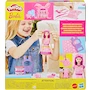 Miniatura de Hasbro Play-Doh Set de Masas Moldeables Corazones y Cabello Barbie G1357, Muñeca Auténtica 12 Pulgadas con Brazos Piernas y Cabeza Móviles, 2 Latas de Plastilina 2 oz Rosa y Morado Total 4 oz, 2 Moldes de Cabello Corto y Largo, Hoja de Patrón Prefabricada