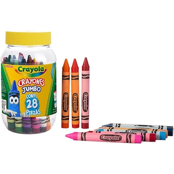 Imagen 3 de Crayola 28 Crayones Jumbo, Set de 28 Piezas en Tamaño Grande para Niños, Colores Vivos y Resistentes, Marca Clásica de Arte Infantil