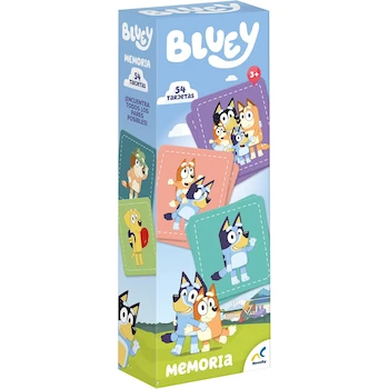 Imagen 1 de Novelty Corp Juego de Mesa Memoria Torre Bluey Modelo JCA-3611, 54 Tarjetas Ilustradas en Colores Vivos, Tamaño de Empaque 6.5 x 6.5 x 18 cm, Serie Licencia Oficial Bluey