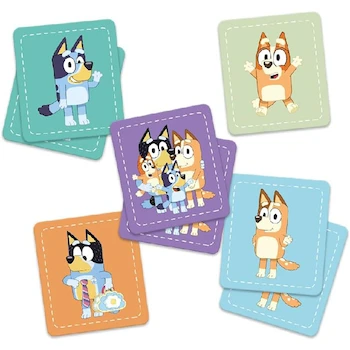 Imagen 2 de Novelty Corp Juego de Mesa Memoria Torre Bluey Modelo JCA-3611, 54 Tarjetas Ilustradas en Colores Vivos, Tamaño de Empaque 6.5 x 6.5 x 18 cm, Serie Licencia Oficial Bluey