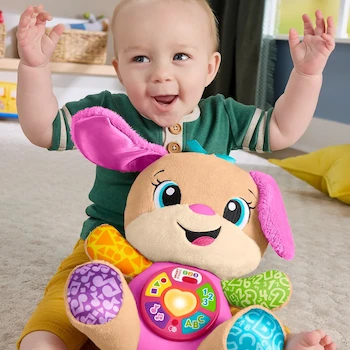 Imagen 2 de Fisher-Price Ríe y Aprende Juguete para Bebés Hermanita Aprende Conmigo, Rosa, Modelo B0DR3N5BV6, para Niños de 6 Meses en Adelante, Serie Laugh & Learn, Tamaño Aproximado 20x15x10 cm