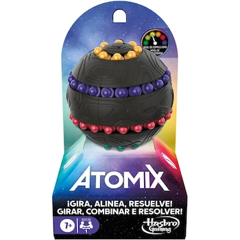 Imagen de referencia para Hasbro Gaming Atomix Juego de Mesa Esfera Rompecabezas Negra Texturizada con Cuentas Perladas Multicolor, para 1 Jugador, Tamaño Portátil como una Naranja, Serie Hasbro Gaming, A Partir de 7 Años, ASIN B0DSCPT5DB