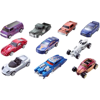 Imagen 2 de Hot Wheels Paquete de 10 Autos Die-Cast Miniatura 1:64, Serie Exclusive (Estilos Pueden Variar), Multicolor, Apropiado para Niños 3+ Años, Juguetes Coleccionables para Niños y Adultos