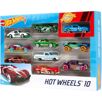 Imagen 4 de Hot Wheels Paquete de 10 Autos Die-Cast Miniatura 1:64, Serie Exclusive (Estilos Pueden Variar), Multicolor, Apropiado para Niños 3+ Años, Juguetes Coleccionables para Niños y Adultos