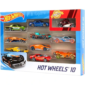Imagen 5 de Hot Wheels Paquete de 10 Autos Die-Cast Miniatura 1:64, Serie Exclusive (Estilos Pueden Variar), Multicolor, Apropiado para Niños 3+ Años, Juguetes Coleccionables para Niños y Adultos