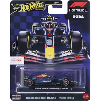 Imagen 5 de Hot Wheels Premium Oracle Red Bull Racing RB20 #11 Auto de Colección F1 2024 Escala 1:64 Die-Cast Metal Azul con Llantas Realistas para Coleccionistas 14+