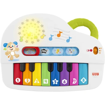 Imagen de referencia para Fisher-Price Serie Rie y Aprende Perrito Piano Infantil Modelo Gfx33 Color Multicolor Tamaño 20x19x3 cm Peso 227 g para Bebés 6-36 Meses