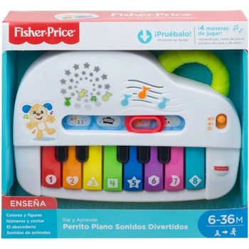Imagen 5 de Fisher-Price Serie Rie y Aprende Perrito Piano Infantil Modelo Gfx33 Color Multicolor Tamaño 20x19x3 cm Peso 227 g para Bebés 6-36 Meses