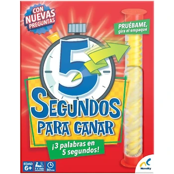 Imagen 2 de Novelty Corp Juego de Mesa 5 Segundos para Ganar - Edición Agilidad Mental y Verbal para Niños y Adultos, Multicolor, 2-8 Jugadores, Español, Tamaño Estándar Familiar, Serie Juegos de Fiesta Rápidos, ASIN B07KGYBHTH
