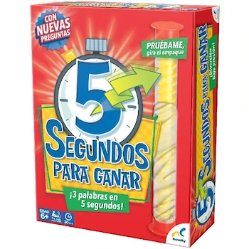 Imagen 3 de Novelty Corp Juego de Mesa 5 Segundos para Ganar - Edición Agilidad Mental y Verbal para Niños y Adultos, Multicolor, 2-8 Jugadores, Español, Tamaño Estándar Familiar, Serie Juegos de Fiesta Rápidos, ASIN B07KGYBHTH