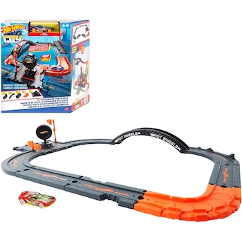 Imagen alusiva al producto Hot Wheels City Pista de Juguete Paquete de Construcción HDN95 Multicolor, 10 Piezas con 1 Vehículo 1:64, Serie Expansion Track Pack, Tamaño 52.39x81.28x10 cm, Peso 465g, para Niños de 4 Años en Adelante