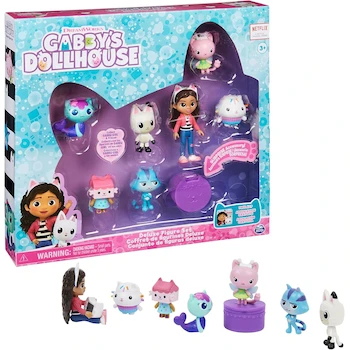 Imagen de referencia para Gabby’s Dollhouse Set de Regalo Multicolor con 7 Figuras de Juguete (Gabby y Gatitos Amigos), Caja Sorpresa y Accesorio, Modelo 6060440, Tamaño 29.36 x 5.41 x 27 cm, Peso 141.07 g, Serie Gabby’s Dollhouse, Juguetes para Niños y Niñas a Partir de 3 Años