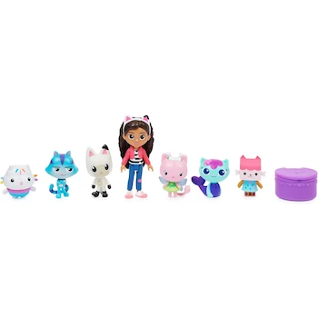 Imagen 3 de Gabby’s Dollhouse Set de Regalo Multicolor con 7 Figuras de Juguete (Gabby y Gatitos Amigos), Caja Sorpresa y Accesorio, Modelo 6060440, Tamaño 29.36 x 5.41 x 27 cm, Peso 141.07 g, Serie Gabby’s Dollhouse, Juguetes para Niños y Niñas a Partir de 3 Años