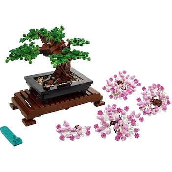 Imagen 5 de LEGO Icons 10281 Bonsái Árbol Artificial Decorativo con Hojas Verdes y Flores Rosas, Set de Construcción para Adultos, 878 Piezas, Modelo 10281, Decoración para Hogar u Oficina