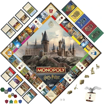 Imagen 4 de Monopoly Hasbro Gaming Harry Potter Edición Hogwarts - Juego de Mesa en Español para 2-6 Jugadores a Partir de 8 Años, Material Plástico, 6 Peones Dorados Temáticos, ASIN B0DB6MLYPH