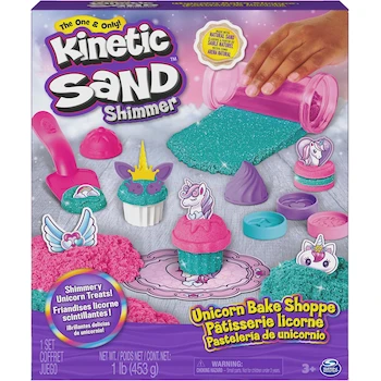 Imagen de referencia para Kinetic Sand Set de Juego Tienda de Pasteles de Unicornio, 453 g de Arena Cinética Original (Turquesa y Rosa), 8 Herramientas Temáticas de Unicornio, Modelo B09V5RGR8L, Serie Unicorn Bake Shoppe