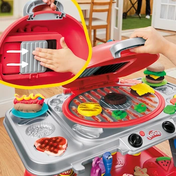 Imagen 5 de Play-Doh Set de Masas Moldeables La Parrillada Divertida, Serie Kitchen Creations, Multicolor con 10 Latas, Modelo G0500, 17 Accesorios, Tamaño Compacto para Niños +3 Años