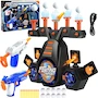 Miniatura de Objetivo de Tiro Electrónico Ajustable con Pelota Suspendida y 2 Pistolas de Juguete Recargable por USB, Juego Flotante para Niños a Partir de 8 Años, Regalo de Navidad