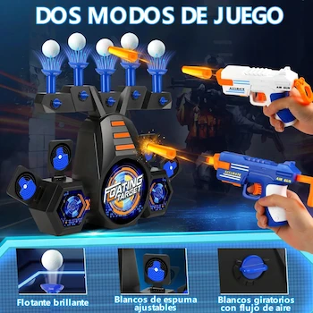 Imagen 3 de Objetivo de Tiro Electrónico Ajustable con Pelota Suspendida y 2 Pistolas de Juguete Recargable por USB, Juego Flotante para Niños a Partir de 8 Años, Regalo de Navidad