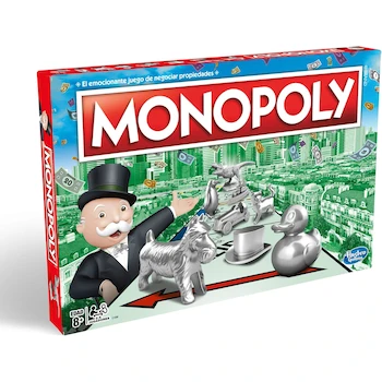 Imagen 4 de Hasbro Gaming Monopoly Classic Juego de Mesa de Negociar Propiedades con Bandeja de Almacenamiento y Tokens Grandes para 2-6 Jugadores, Edad 8+, Multicolor, Tamaño Estándar, Modelo B072KNWZNJ, Serie Monopoly