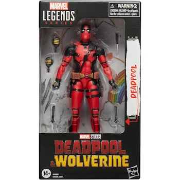 Imagen 2 de MARVEL Legends Series 6-inch Collectible Action Figure of Deadpool from Deadpool & Wolverine Movie, Red and Black Suit, Model E7385, Premium Articulated Design